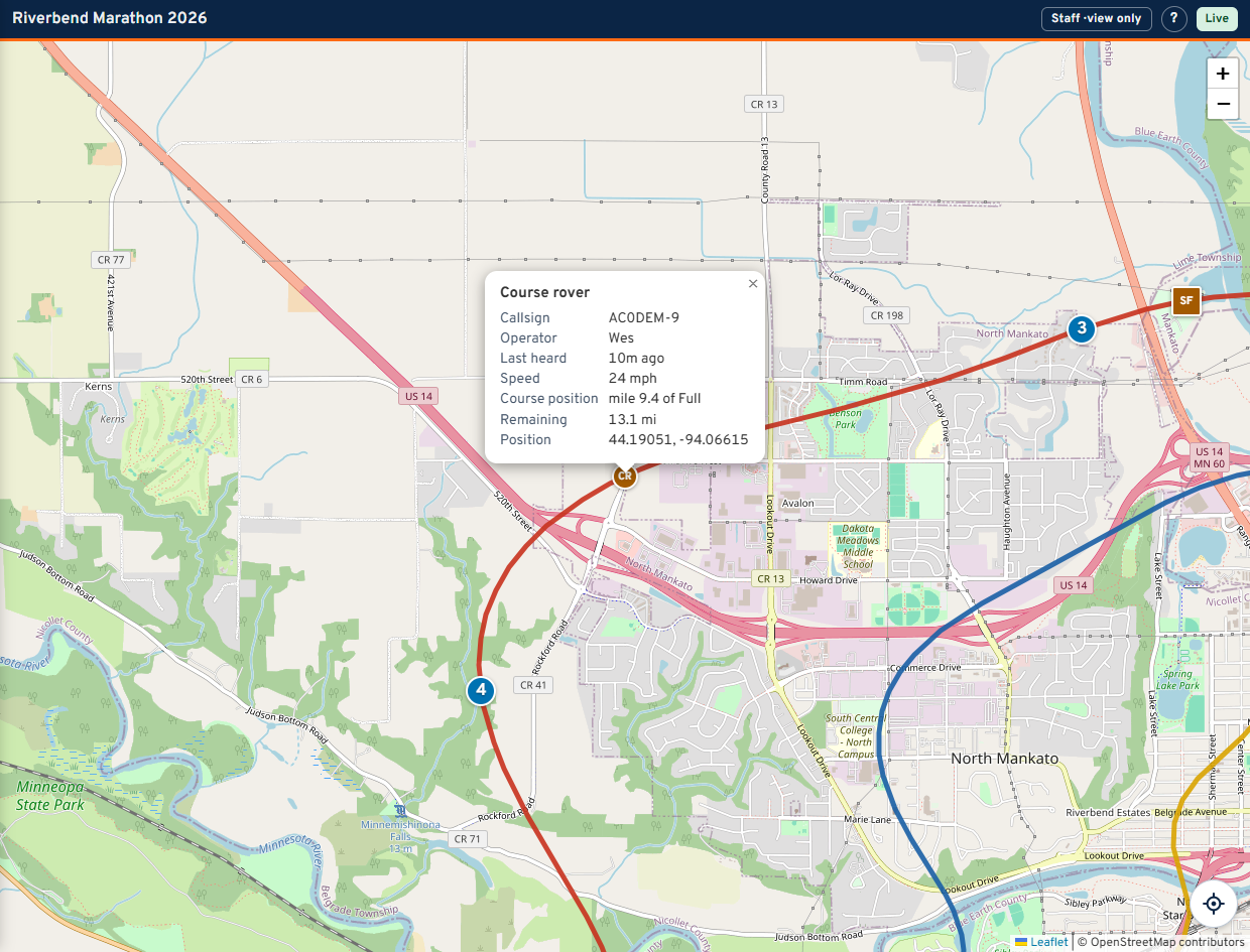 A station popup: callsign, operator, last heard, speed, course position