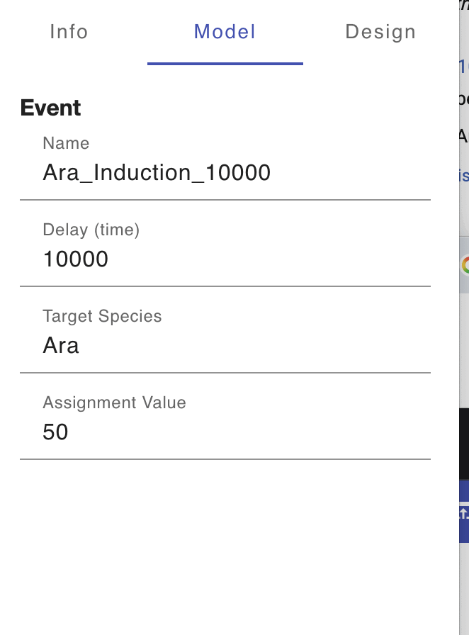 Event configuration