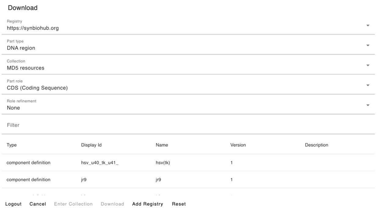 SynBioHub part import