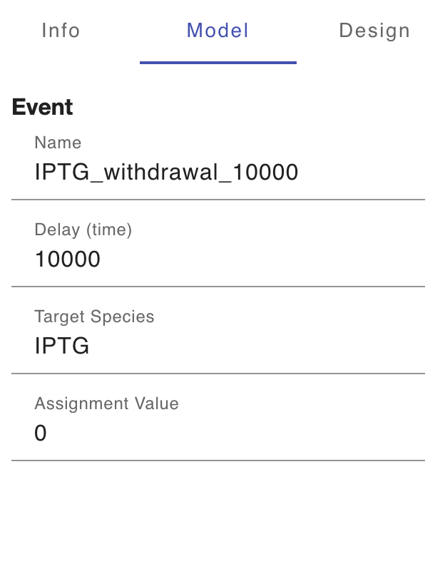 Creating an event for IPTG addition