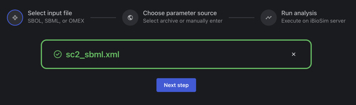 Model Analysis setup in SynBioSuite