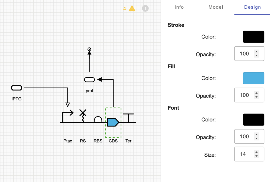 Customizing component colors in the Design tab