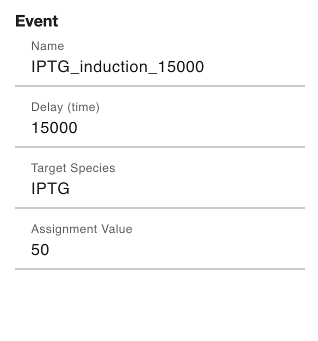 Event configuration