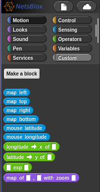 Map Blocks under "custom" tab