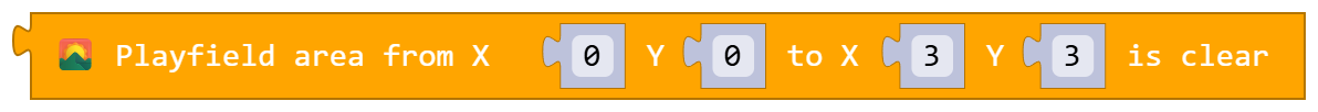 Playfield area from X 0 Y 0 to X 3 Y 3 is clear