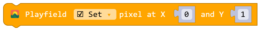 Playfield Set pixel at X 0 and Y 1