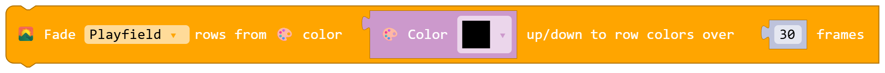 Fade Playfield rows from color ( Color ) up/down to row colors over 30 frames