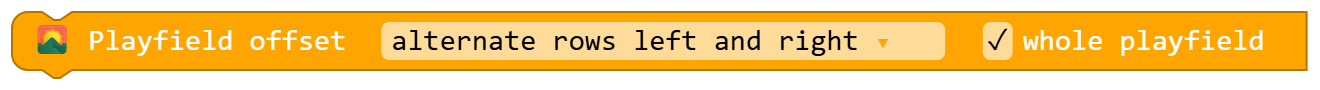 Playfield offset alternate rows left and right true whole playfield