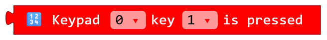 Keypad 0 key 1 is pressed
