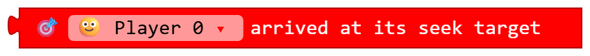 Player 0 arrived at its seek target