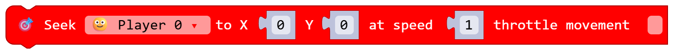 Seek Player 0 to X 0 Y 0 at speed 1 throttle movement false