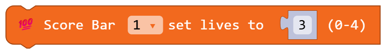Score Bar 1 set lives to 3 (0-4)
