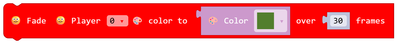 Fade Player 0 color to ( Color ) over 30 frames