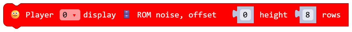 Player 0 display ROM noise, offset 0 height 8 rows