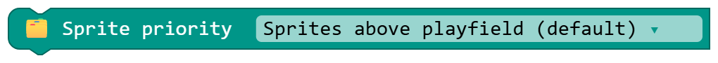 Sprite priority Sprites above playfield (default)