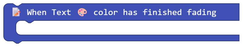 When Text color has finished fading ?