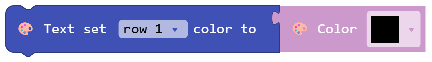 Text set row 1 color to ( Color )