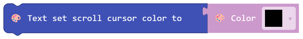 Text set scroll cursor color to ( Color )