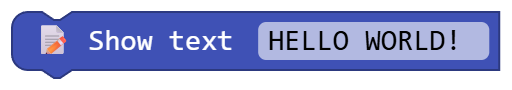 Show text HELLO WORLD!