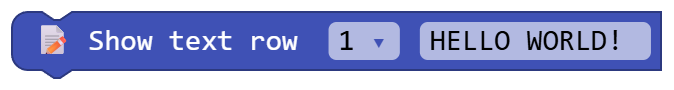 Show text row 1 HELLO WORLD!