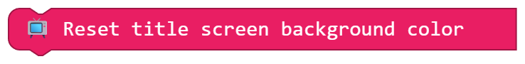 Reset title screen background color