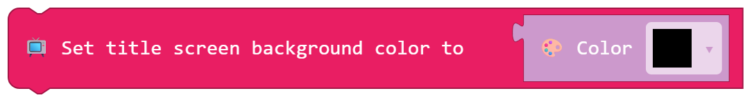 Set title screen background color to ( Color )