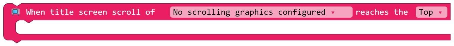 When title screen scroll of No scrolling graphics configured reaches the Top ?