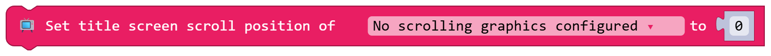 Set title screen scroll position of No scrolling graphics configured to 0