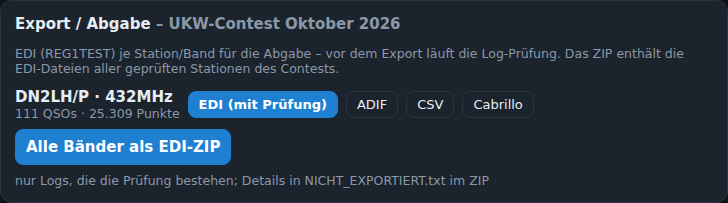 Export / Abgabe