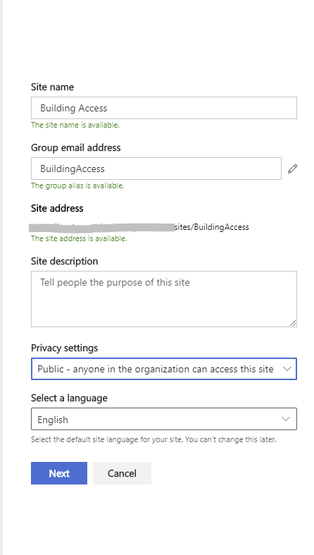 Create SharePoint site