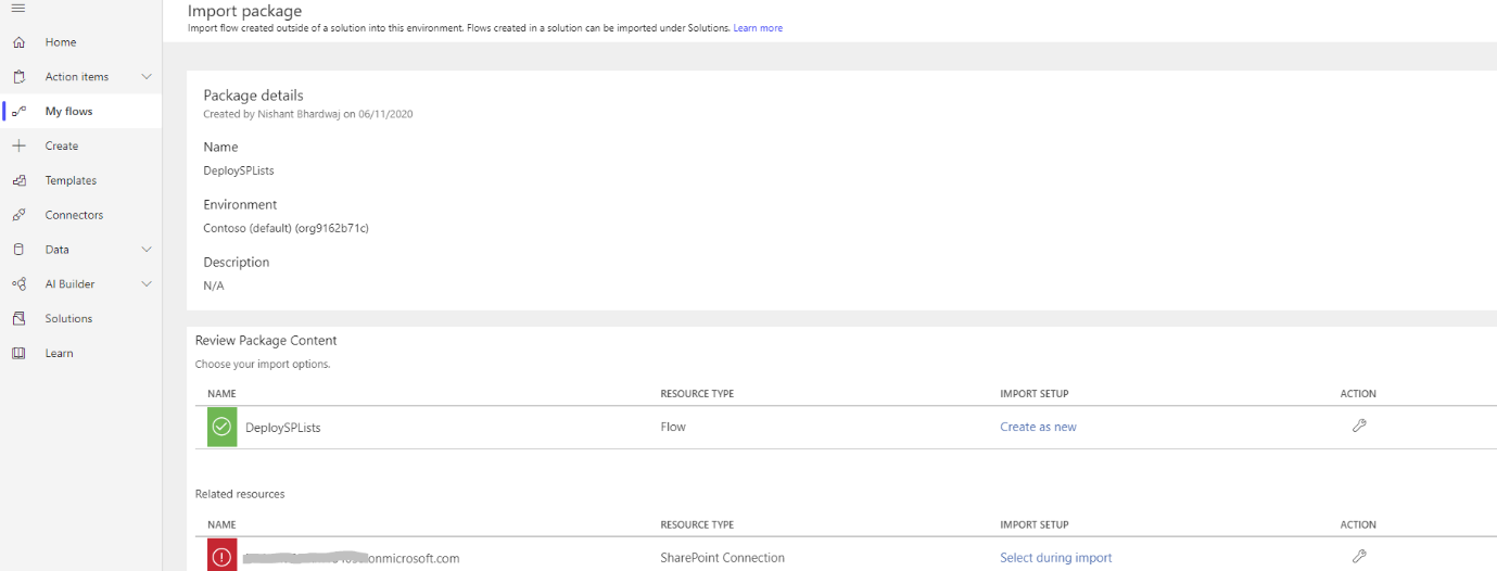 Import deployment flow