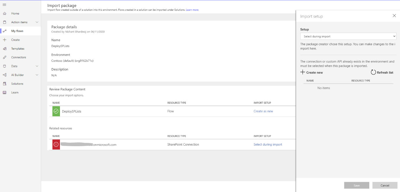 Import deployment flow