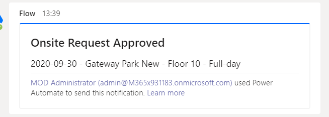 Approval using flow notification