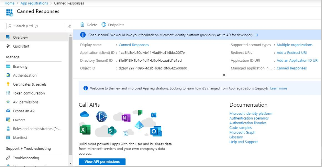 Azure overview page