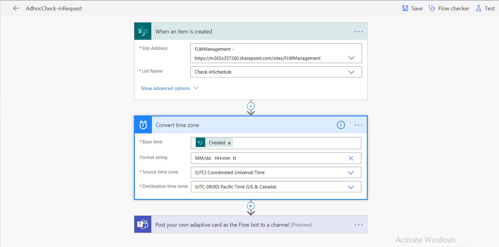 Adhoc Check-in request flow