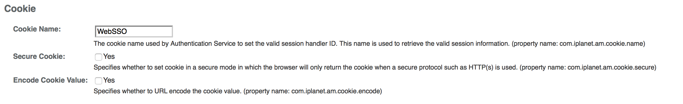 Configuration > Servers and Sites > Default Server Settings > Security > Cookie