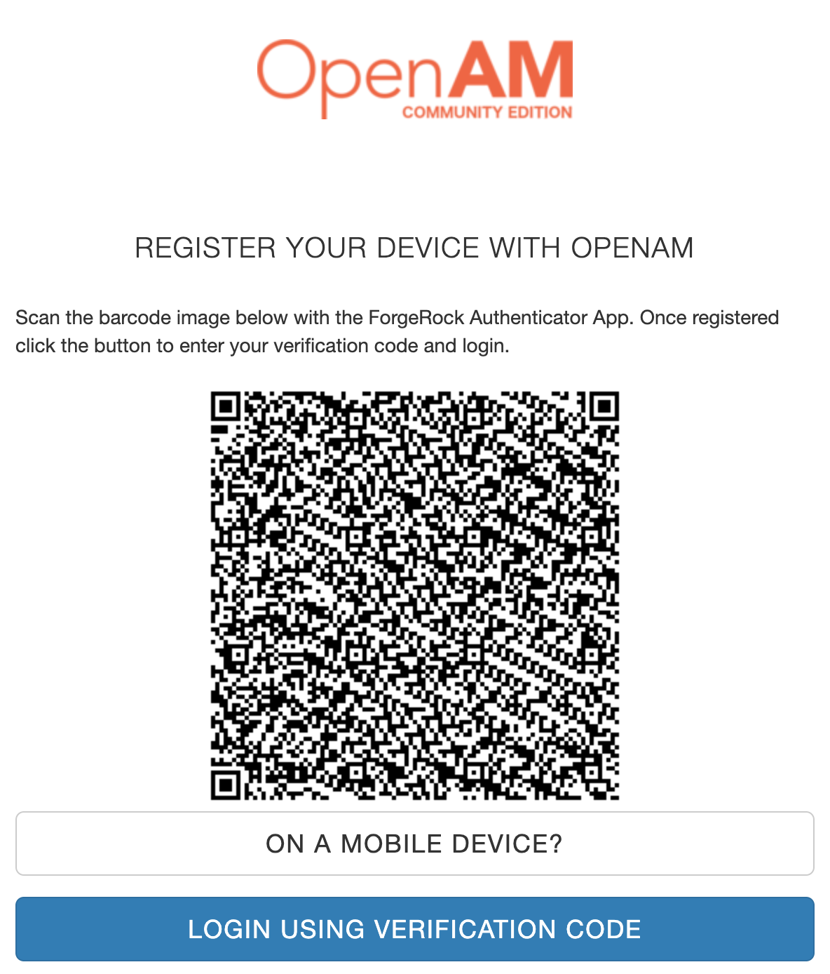 QR device registration