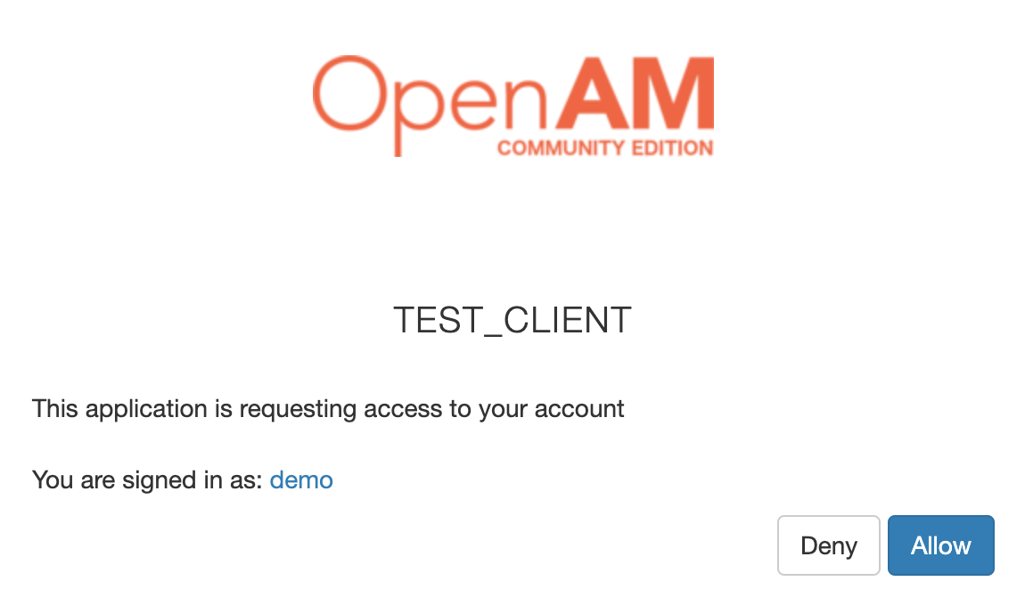 OpenAM demo user consent