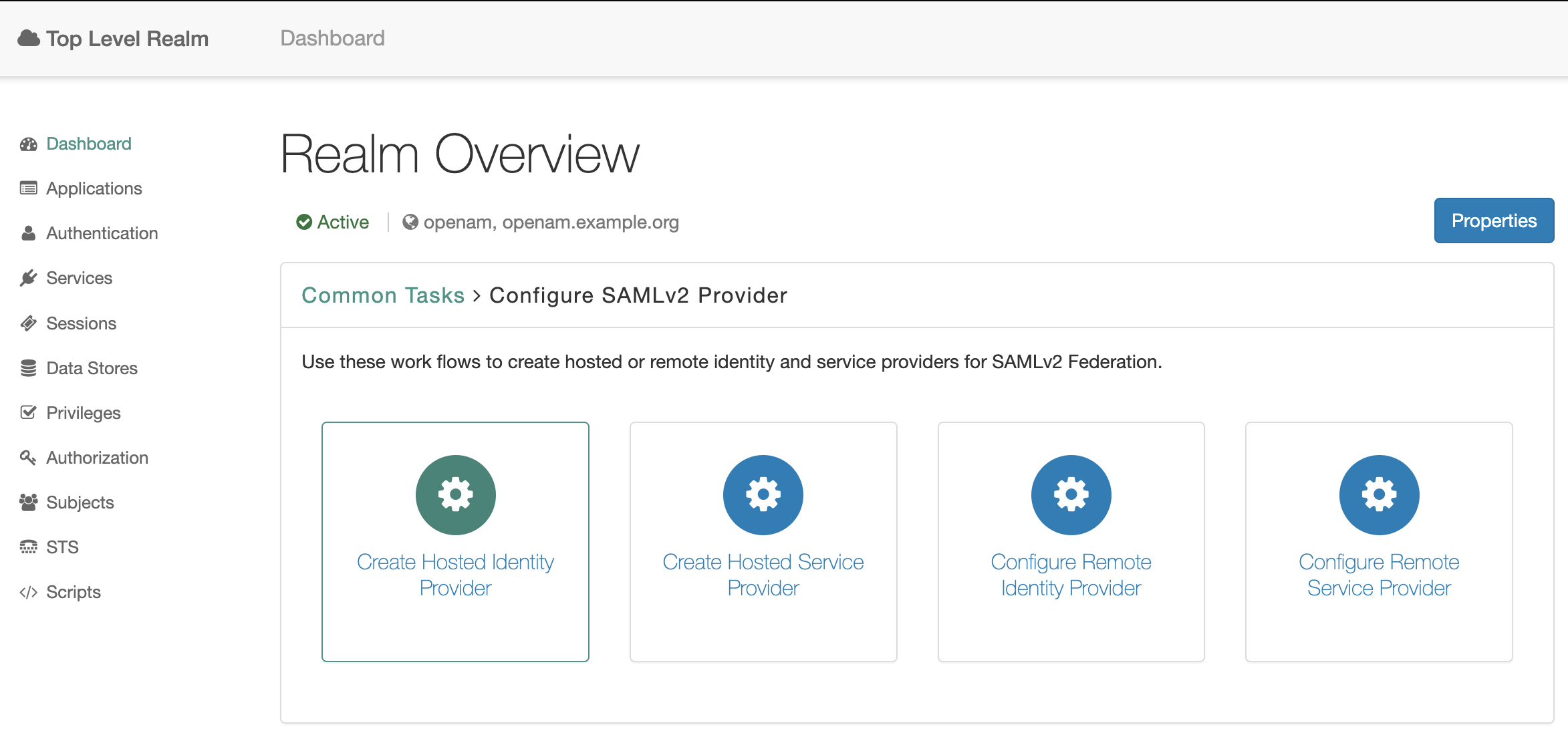 OpenAM Create Hosted Identity Provider