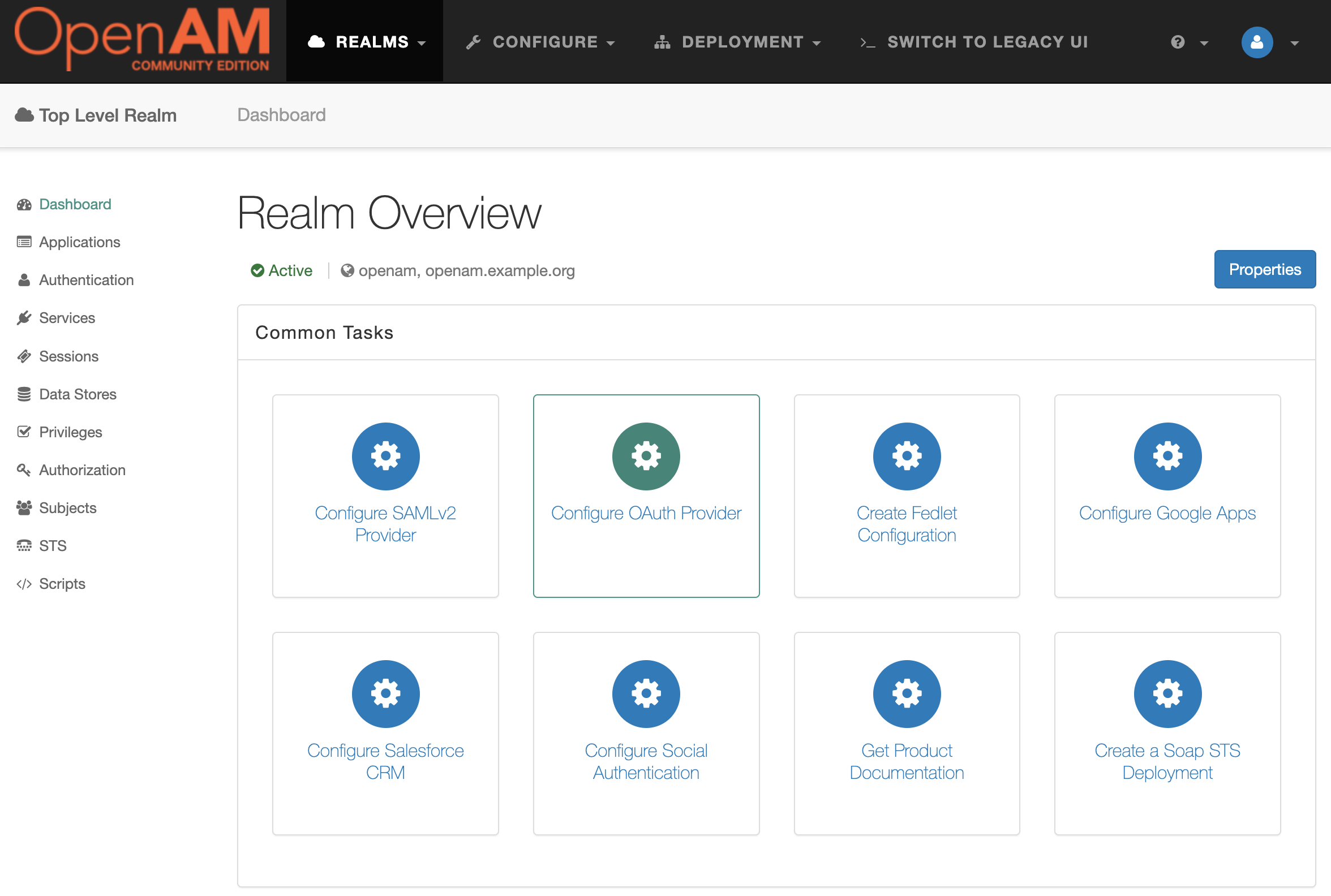 OpenAM: Configure OAuth Provider