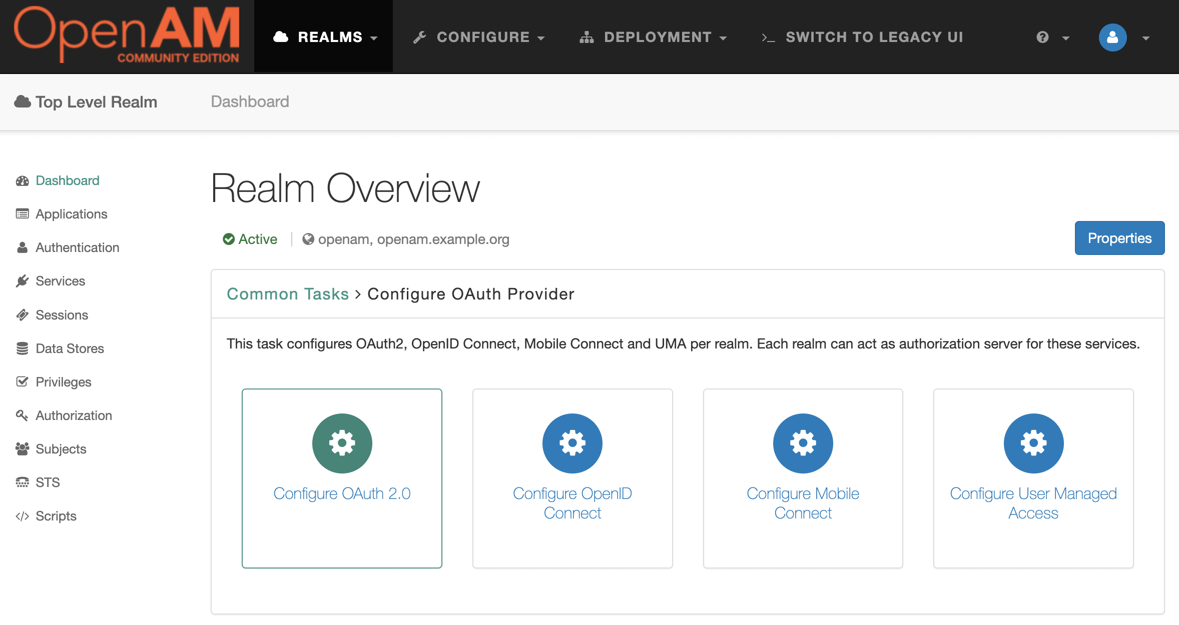OpenAM: Configure OAuth 2.0