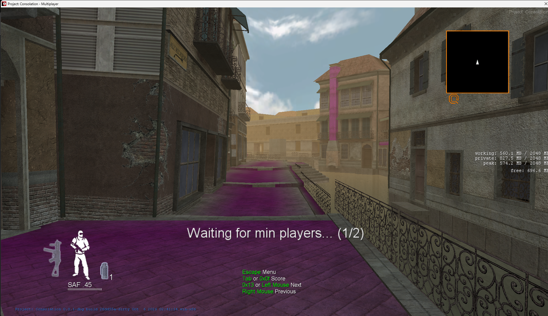Canals rendering in the latest in-game test, with remaining pink artifacts