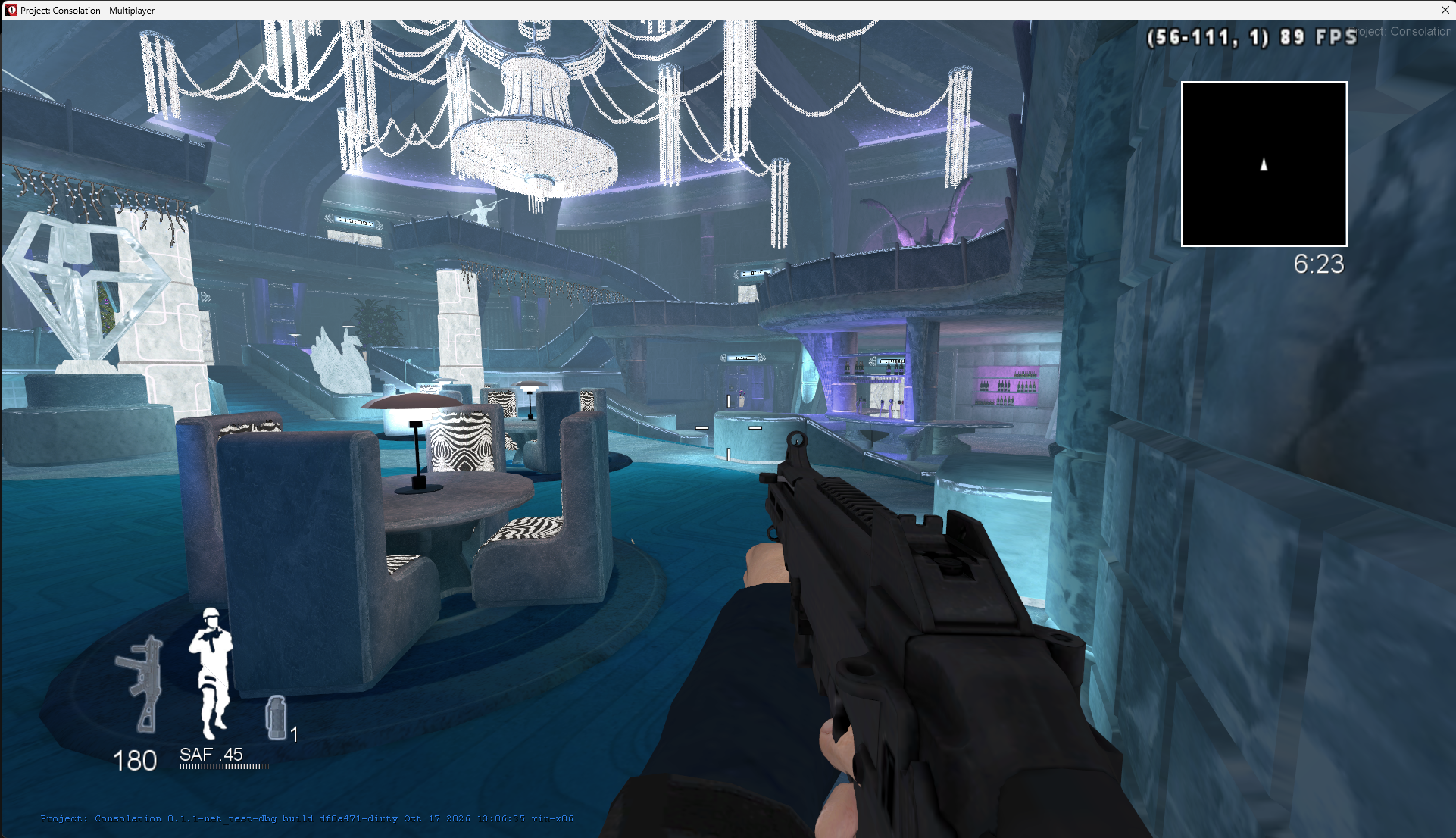 The Ice Hotel interior running in QoS during an October 17 work-in-progress test