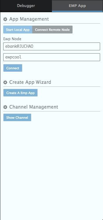 Connect Remote Emp Node Panel