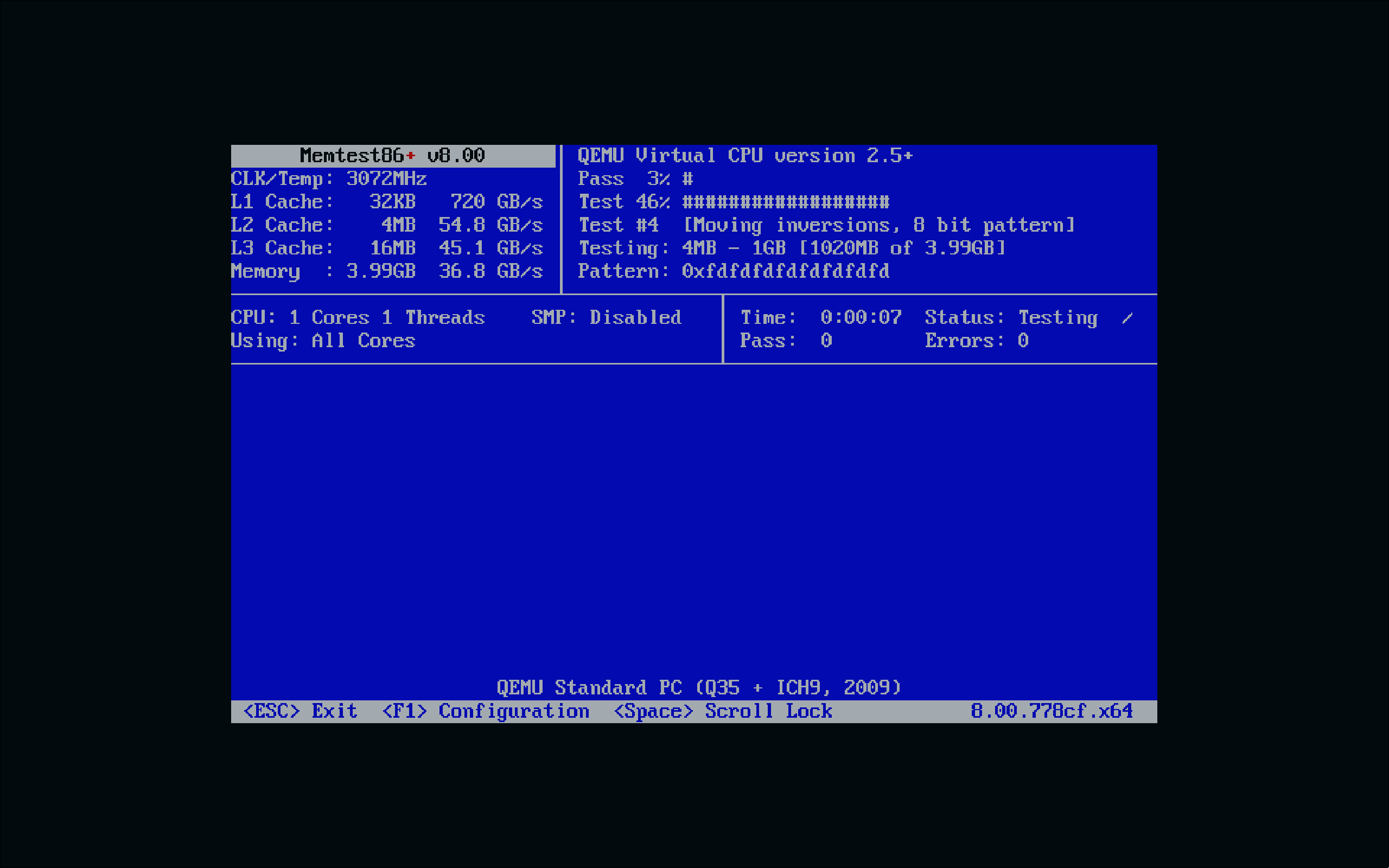 MemTest86+ Screenshot