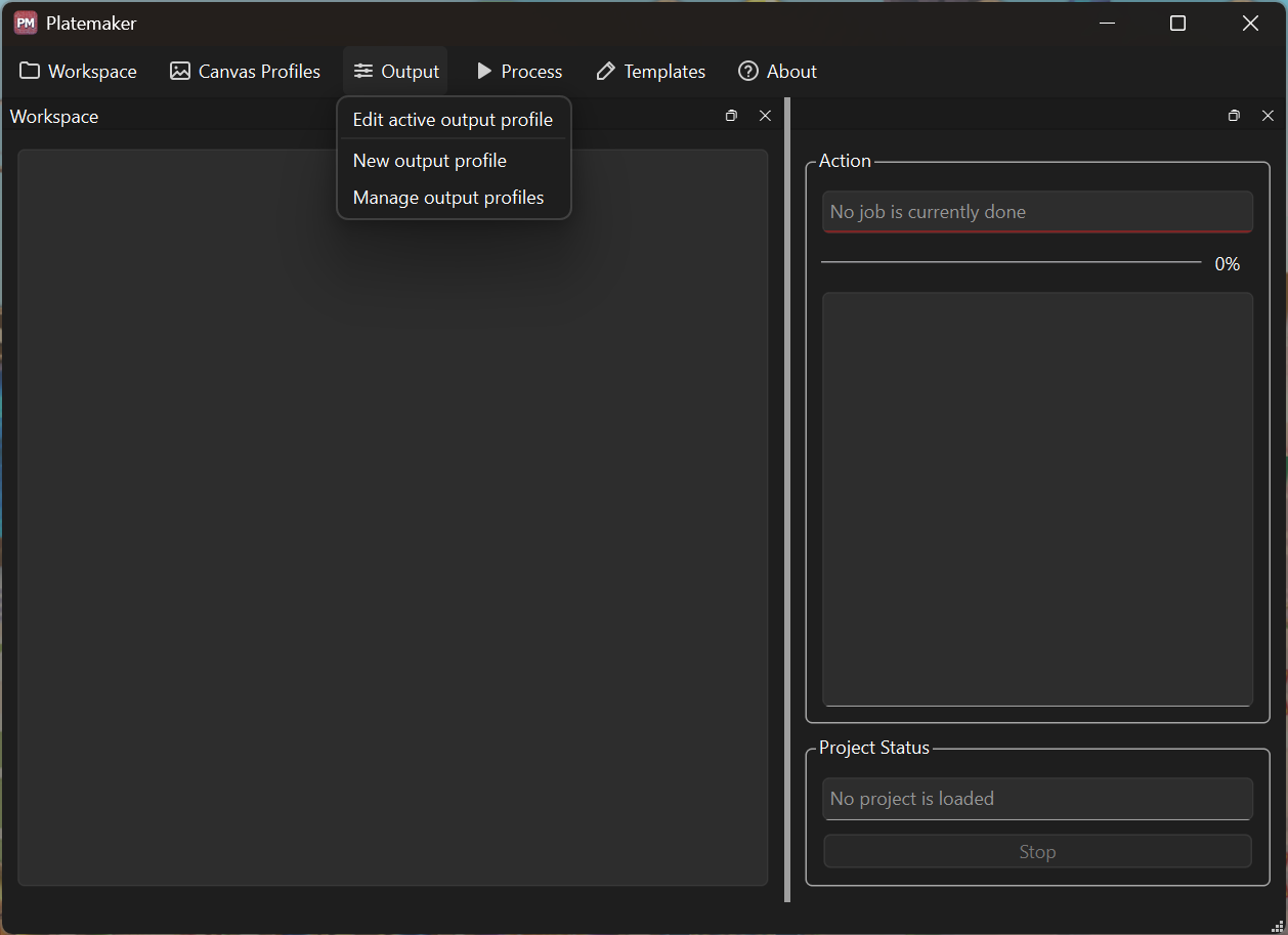 The Output menu