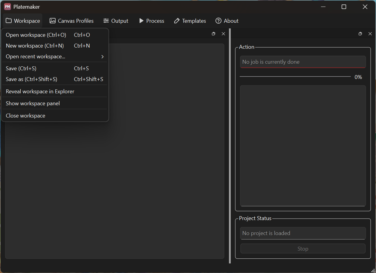 The File menu