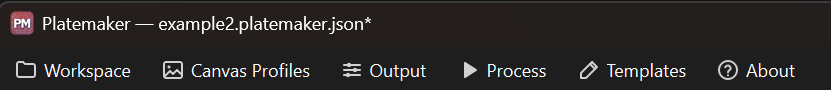 The title bar with the unsaved-changes asterisk