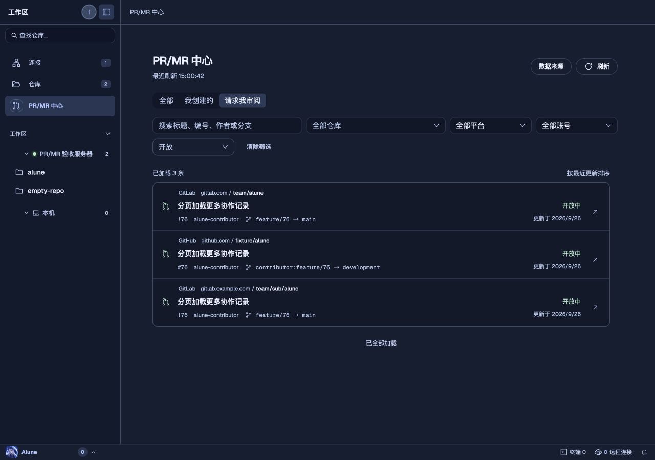 Alune PR/MR 中心深色列表