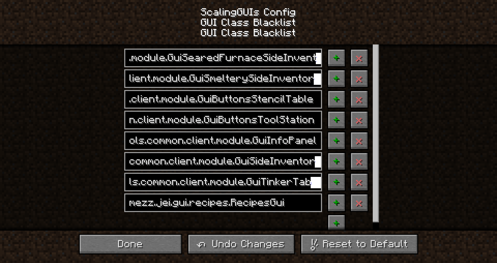 Recipes GUI entry added